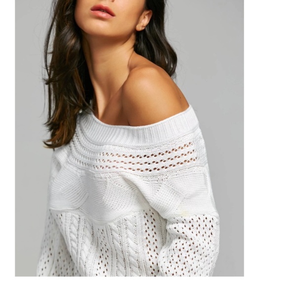 MarieBella Sweaters - ESTHER White Chunky Knit Pullover Sweater